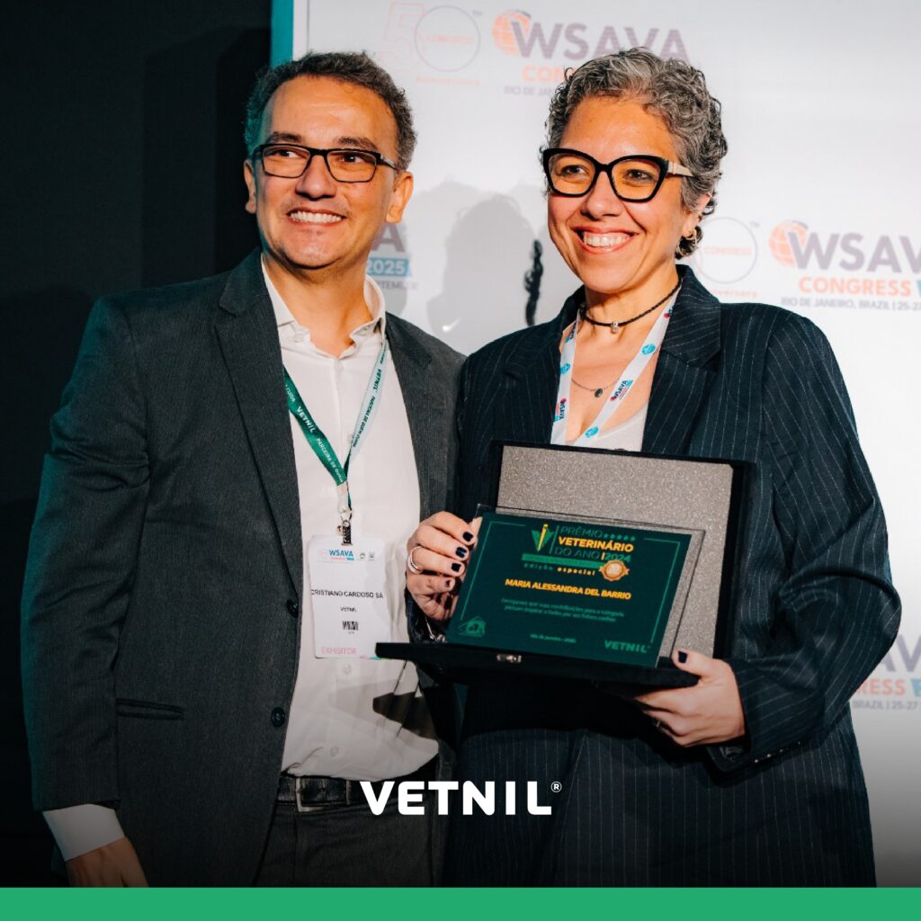 Vetnil®, premiou um dos ganhadores da edição anterior durante a abertura do 50º WSAVA Congress | 44º Congresso Brasileiro da Anclivepa, no Rio de Janeiro (RJ)