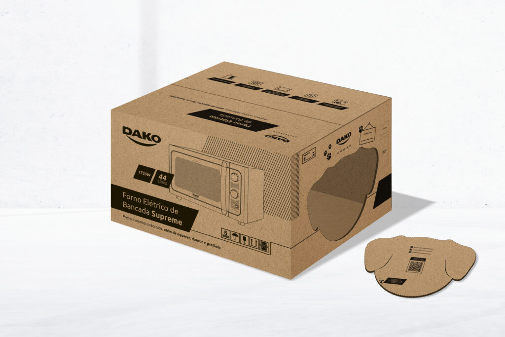 Embalagens de produto Dako podem ser convertidas em casinhas para pets de pequeno porte