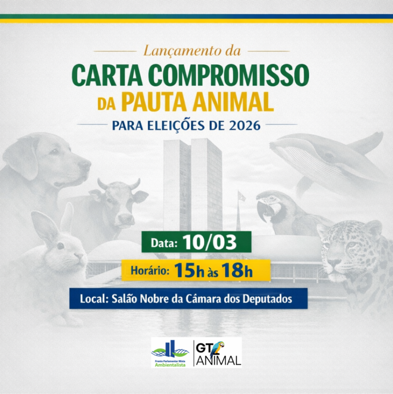 Carta Compromisso eleições de 2026: Pré-candidatos são convocados a assumir compromisso público com proteção animal